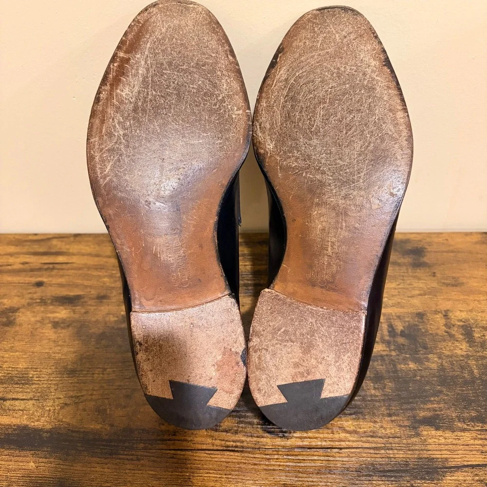 Crockett & Jones Rosebery Black Leather Penny Loafers Mens 8.5 E Made in England
